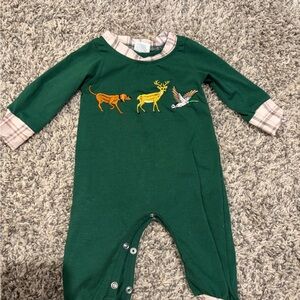 Green Animal Print Kids One Piece